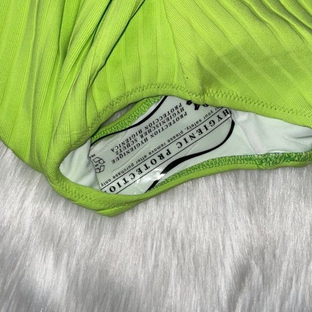 SOLID AND STRIPED Womens The Anne-Marie in Chartreuse Rib Button Swimsuit Sz XS - Picture 7 of 10